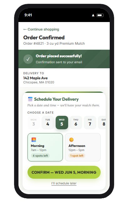 Scheduling your delivery at checkout